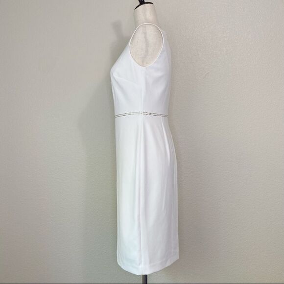NWOT DKNY White Sleeveless Studded Waist Sheath Dress - Picture 7 of 14